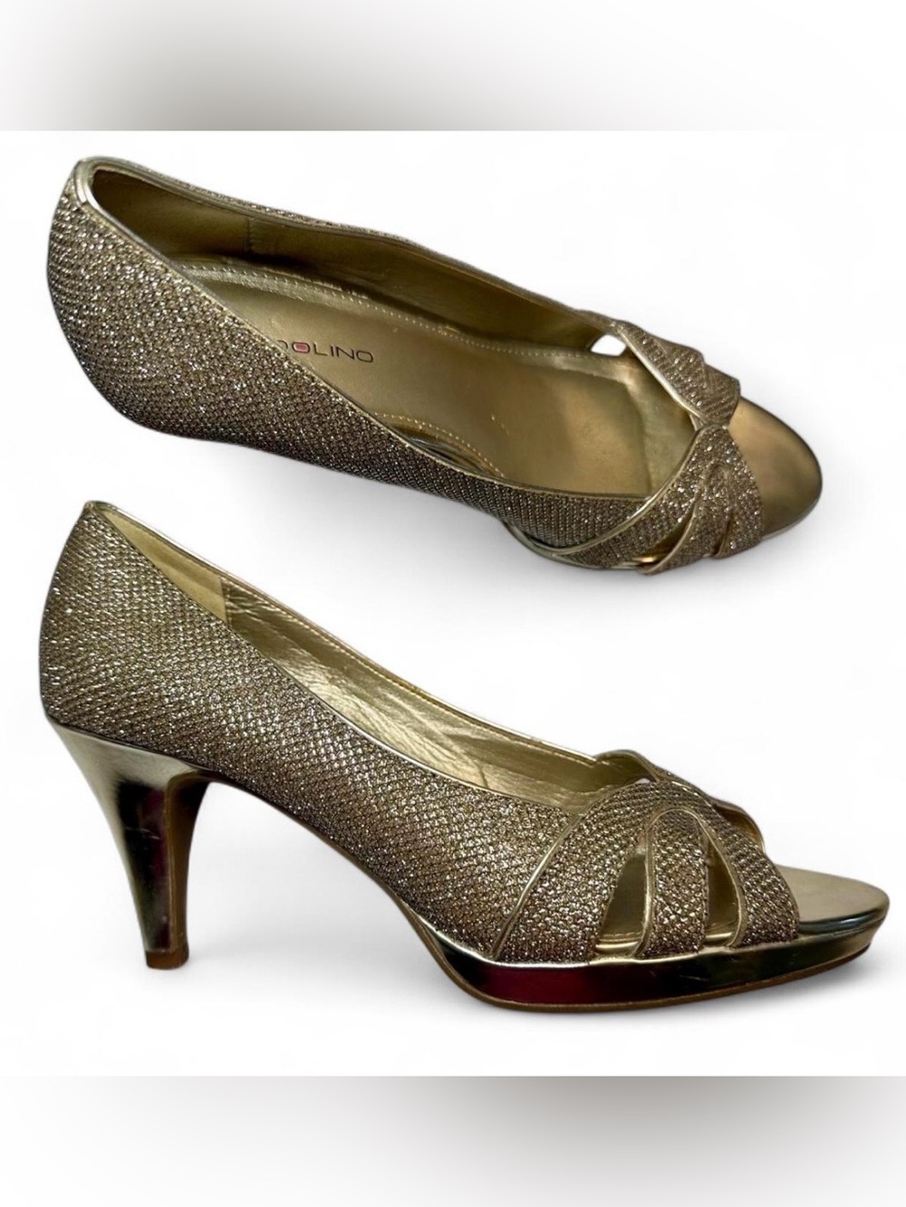 Bandolino Gold Shimmer Texture Pumps